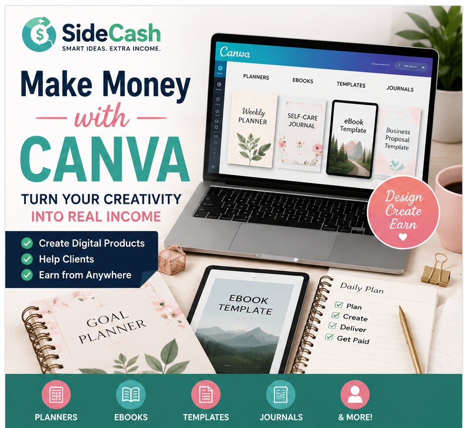 SideCash MakeMoney with Canva`